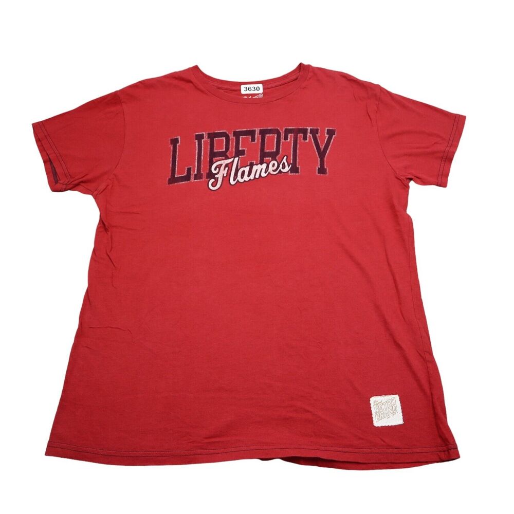 Liberty Flames Shirt Mens S Red NCAA Football Workout Gym Casual Tee
